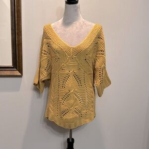 Andree by unit gold tone knit sweater NWT L